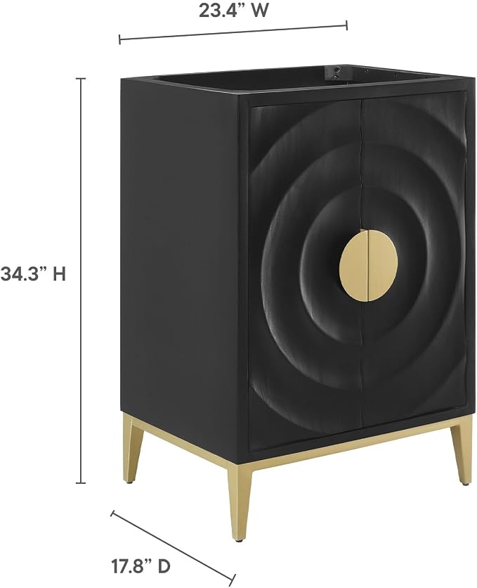 Modway Beau 24 Inch Single Bathroom Vanity in Black