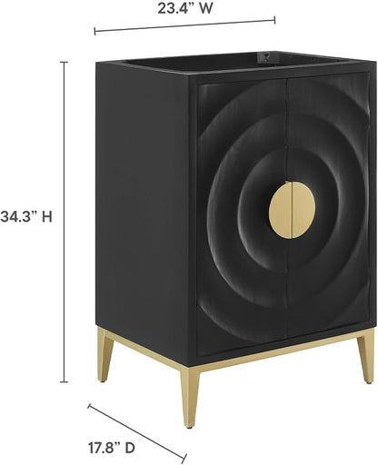 Modway Beau 24 Inch Single Bathroom Vanity in Black