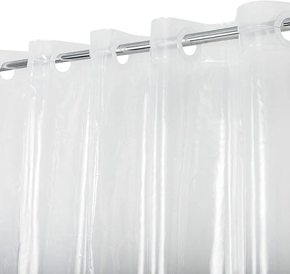No Hook PEVA Shower Curtain or Liner, Standard Size 71 x 74, Clear | 8G Heavy Duty, Clear Bathroom Shower Curtain, No Hooks Required, Waterproof Plastic & PVC Free