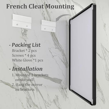 20x24 Inch Black Metal Framed Bathroom Mirror for Wall | Matte Black Bathroom Vanity Mirror, Anti-Rust, Rounded Rectangle, Hangs Horizontally or Vertically