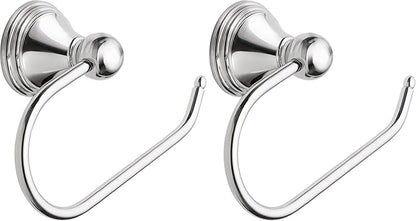 Moen Preston Collection Chrome Single Post Toilet Paper Holder, Wall Mounted Hanging Toilet Tissue Storage, DN8408CH (Pack of 2)