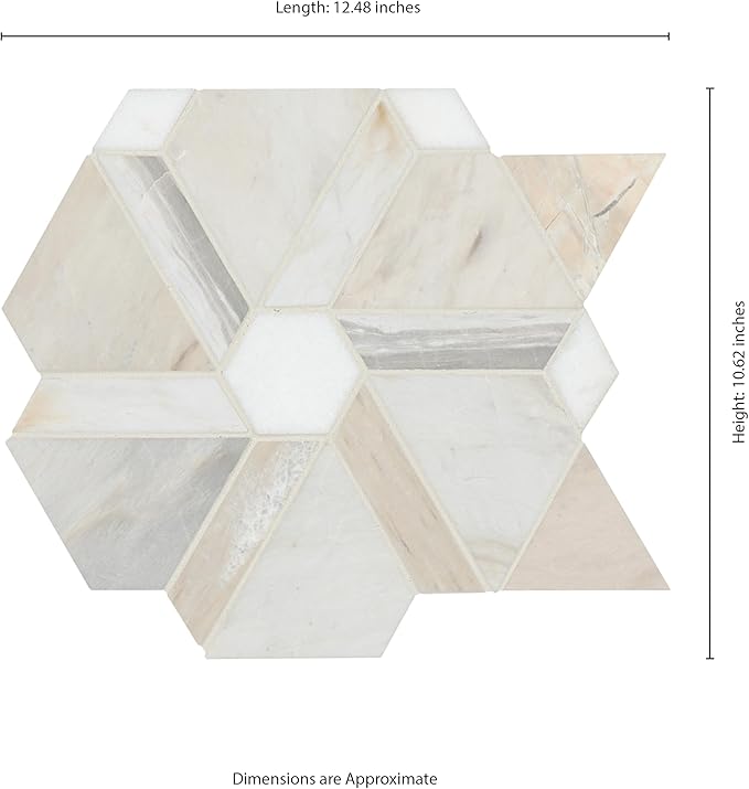 MSI Angora Floralis 11 in. x 12 in. Polished Marble Mosaic Floor and Wall Tile for Bathroom, Kitchen Backsplash, Accent Wall Tile, and Shower Wall Tile
