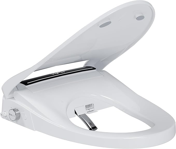 Bidet Toilet Seat with Voice Control, Bubble Shield, Toilet Seat Elongated with Warm Water & Dryer, Sensor Auto Open/Close, LED Temp Display, Smart Toilet for Bathroom