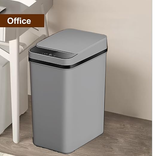 3 PACK - Small Trash Can with Lid for Bathroom - Automatic Trash Cans | Bedroom, Kitchen, Office - 2.5 Gallon Slim Smart Garbage Can Touchless - Motion Sensor Trash can Bathroom ( Grey )