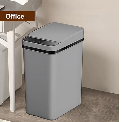 3 PACK - Small Trash Can with Lid for Bathroom - Automatic Trash Cans | Bedroom, Kitchen, Office - 2.5 Gallon Slim Smart Garbage Can Touchless - Motion Sensor Trash can Bathroom ( Grey )
