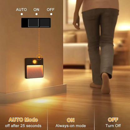 Guankai 8 Pack Motion Sensor Stair Light for Indoor, Rechargeable Battery Operated Night Lights, RGBW Stick On Closet Lamp, Motion Activated Magnetic Lighting Lamps for Step, Cabinet,Hallway,Bathroom