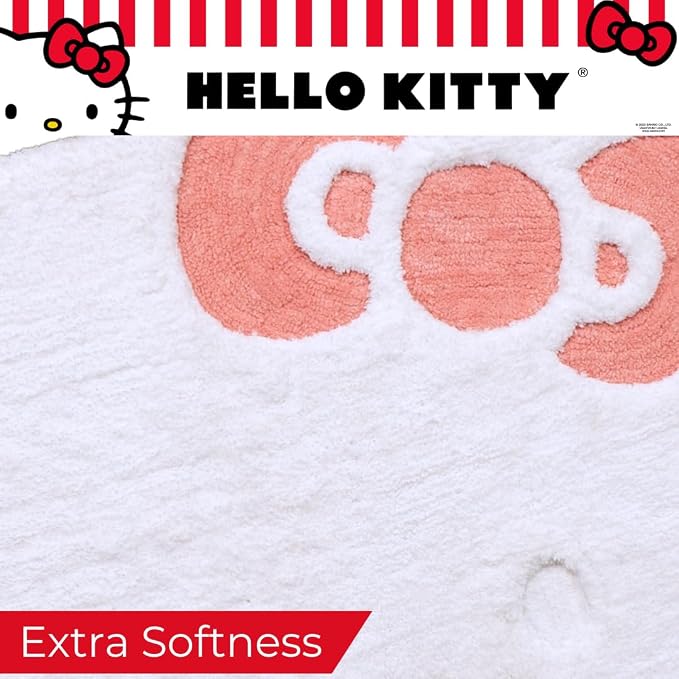 Hello Kitty Non-Slip Bathroom/Bedroom Area Rug, 34.75" x 30” Non-Slip Tufted Mat, (Officially Licensed Product) by Franco Collectibles