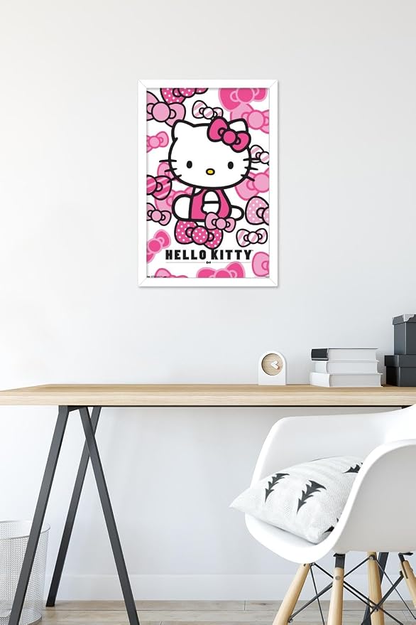 Trends International Hello Kitty - Bows Wall Poster, 14.725" x 22.375", White Framed Version