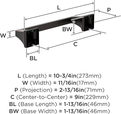 Amerock Mulholland Oil-Rubbed Bronze 9 inch (229mm) Towel Bar, BH36025ORB