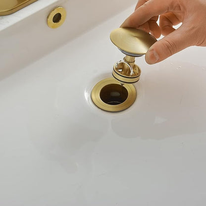 BWE Widespread Bathroom Faucet 3 Hole 2 Handles Cross Knobs Antique Brass | 8 Inch Bathroom Sink Faucet with Pop Up Drain with Overflow & Supply Lines,Basin Mixer Tap,Drip-free Ceramic Cartridge