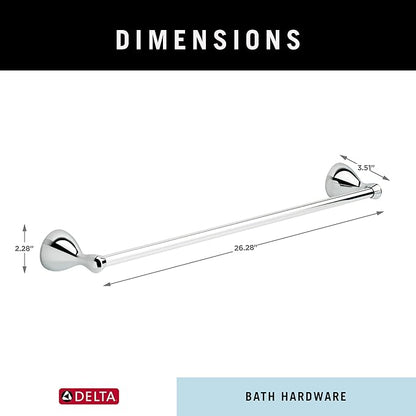 Delta Foundations (1-Pack) 24'' Towel Rack for Bathroom Polished Chrome Bar Holder Wall Mounted Rod, Hardware | Accessories FNDS24-PC