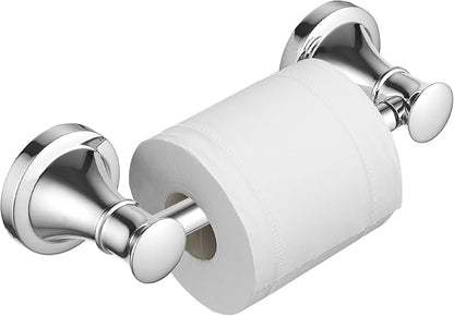 Bathroom Toilet Paper Holder Wall Mount Tissue Holder Polished Chrome | Rustproof Toilet Tissue Roll Holder, Flexible Double Post Pivoting Handle, Bathroom Accessories SUS304 Stainless Steel