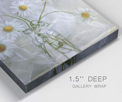 Renditions Gallery Daisies Wall Art, Premium Gallery Wrapped Canvas Decor, Ready to Hang, 40 in H x 40 in W, Made in America Print