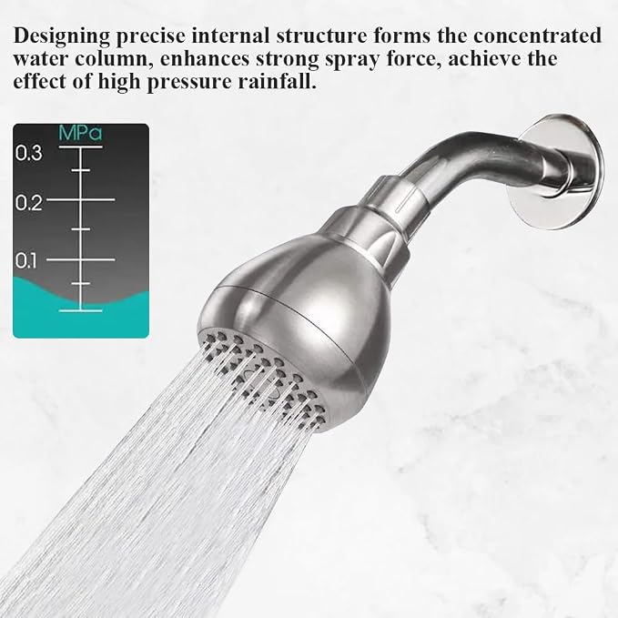 High Pressure Fixed Shower Head 3 Inch Saving Water Chrome Anti-leak Shower Head For Powerful Water Rain Easy Installation for Relaxing and Comfortable Shower Experience