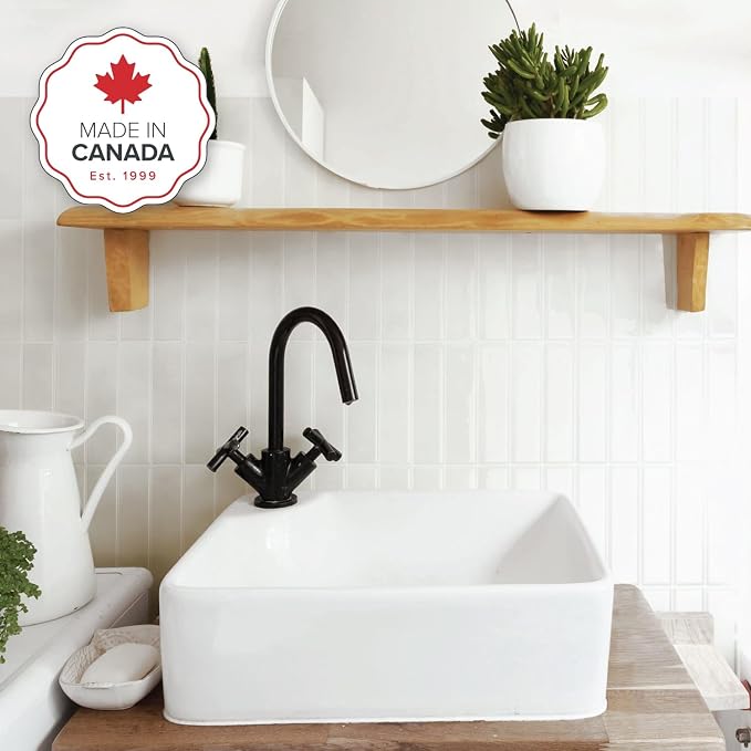 Smart Tiles Peel and Stick backsplash, Stacked White & Grey, 11.43"x9" | Pack of 5 (3.5 sq ft), Glossy, Heat/Moisture Resistant, Low VOC, Kitchen/Bathroom, Renter Friendly, Made in Canada