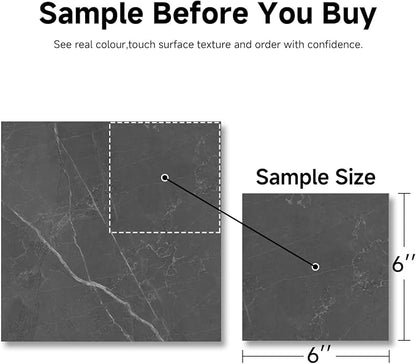 ATOPOSE Peel and Stick Vinyl Floor Tile，1 Piece Sample,6"x6" Self Adhesive Flooring for DIY Installation（ Grey Marble Sample）