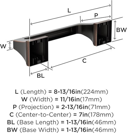 Amerock BH36021ORB | Oil Rubbed Bronze Pivoting Double Post Toilet Paper Holder | 8-13/16 in. (224 mm) Toilet Tissue Holder | Mulholland | Bath Tissue Holder | Bathroom Hardware | Bath Accessories