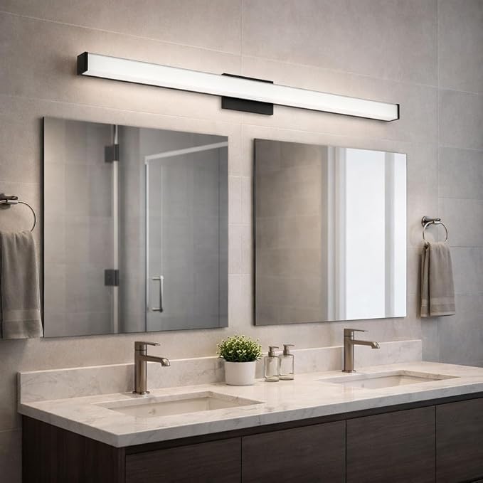 Edge Advantage 24in LED Bathroom Vanity and Wall Light 24W 2,050 Lumens 5-CCT Selectable 2700-3000-3500-4000-5000K in Matte Black with Adjustable Backplate