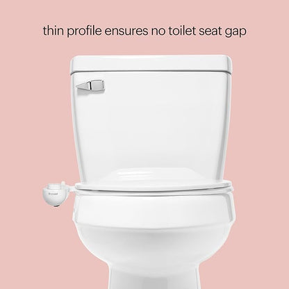Brondell Fresh Spa Adjustable, Bidet Attachment FSA-15 for Toilet Seats with Adjustable Single Nozzle, Side Arm Control, Thin Profile, White (Ambient Temperature)