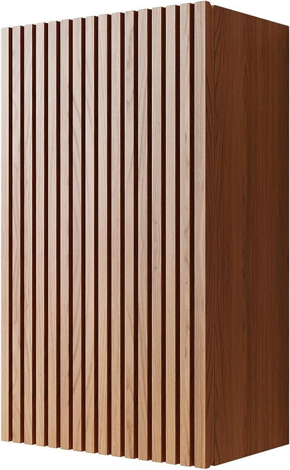 KEIKI Bathroom Wall Cabinet with Soft-Close Doors, Brown Oak | Premium Wood Medicine Cabinet, Narrow Storage Cabinet for Bathroom Kitchen Laundry Room