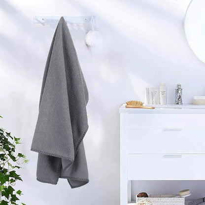 JML Microfiber Bath Towels, Sky Blue, 27" x 55", Pack of 4 | Hanging Loop,Soft, Super Absorbent, Fast Drying for Swimming, Pool, Salon Hair Wrap