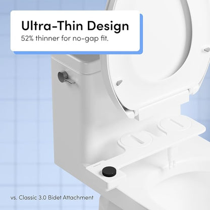 TUSHY Fresh Dual Nozzle Cool Water Bidet, Matte Black Knob | Ultra Slim Toilet Seat Attachment, Non-Electric, 180° Front and Rear Wash, Self-Cleaning, 10 Minute DIY Install