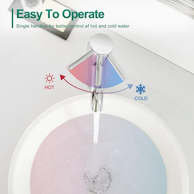 Bathroom Vessel Sink Faucet Modern Basin Mixer Tap Chrome Tall Body Single Handle One Hole Lavatory Faucet