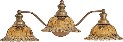 Tea Glass 3 Light Vanity Light Colored Glass Bathroom Light Fixture Vanity Lighting Fixtures