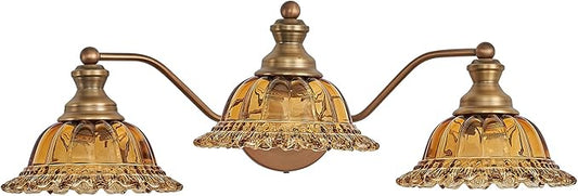 Tea Glass 3 Light Vanity Light Colored Glass Bathroom Light Fixture Vanity Lighting Fixtures