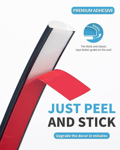 Art3d 10 ft Peel and Stick Flexible Molding Trim for Wall Tile Edge, Black | Durable, Waterproof, Oil-Proof, Superior Adhesive, Useful, Easy to Clean, Ideal for Mirror Edges, Accent Walls, Backsplashes