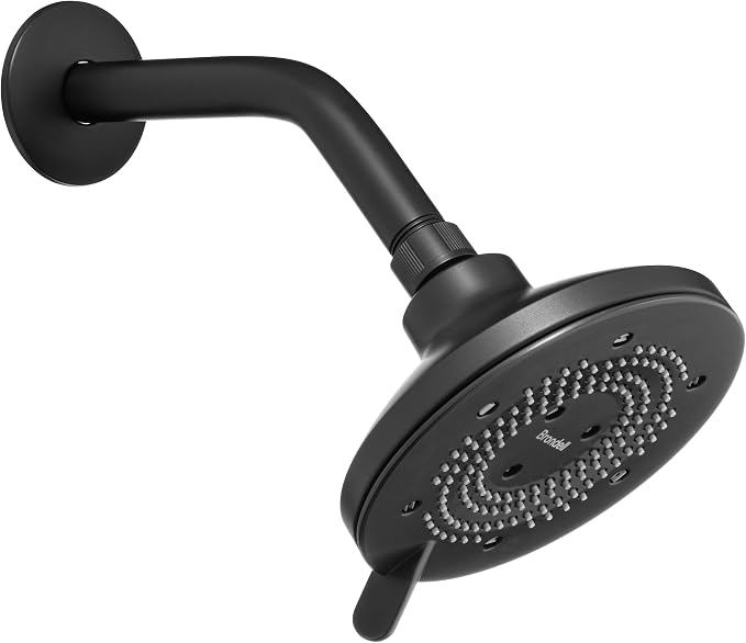 Brondell Nebia Yuba Fixed Shower Head, 5- Setting, Precision Nozzle, Matte Black