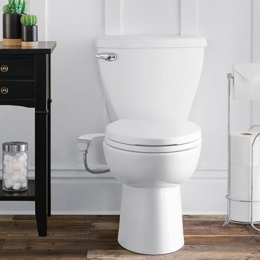 Brondell Bidet Attachment for Toilet SS-250 SimpleSpa Fresh Water Spray with Adjustable Water Pressure Side Arm Control, Slim Bidet Sprayer, Silver Knob (Dual Nozzle)