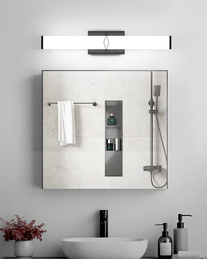 LED Bathroom Vanity Light,24inch Dimmable,25W 2700LM,5CCT,ETL,BK | Integrated LED Modern Bathroom Light Fixtures,Matte Black Vanity Lighting Fixture Over Mirror,Wall Lights,ETL Certified