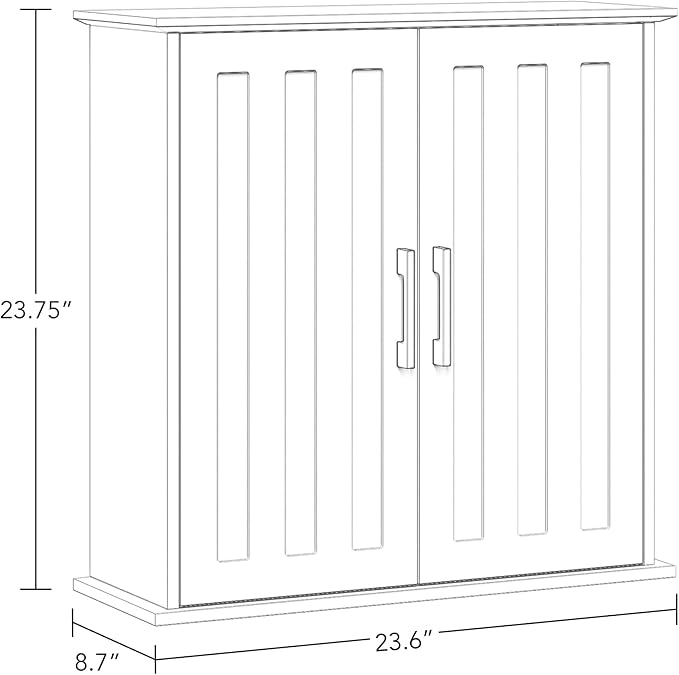RiverRidge Monroe Two Door Wall Cabinet Over The Toilet Storage Cabinet with Soft-Close Doors - Medicine Cabinet with Adjustable Shelves
