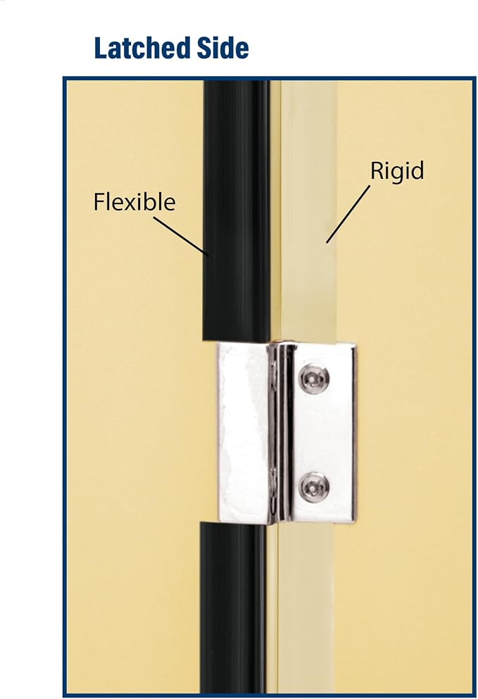 Prime-Line 650-1010 Restroom Door Privacy Cover, Black, 2-1/8 x 58 In., Rigid Plastic and Flexible Vinyl Restroom Stall Gap Filler, Provides Privacy, Easy to Install Self-Adhesive (Single Pack)