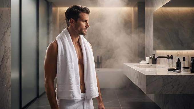 6 Piece 100% Cotton Bath Towel Set - 2 Bath - 2 Hand - 2 Face, White | 100% Cotton • Thick & Plush • Hotel Quality • Ultra Soft • Highly Absorbent • Quick Dry • Low Lint • Machine Washable