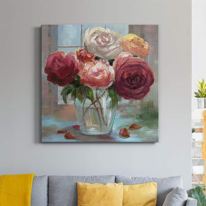 Renditions Gallery Rose Society Wall Art, Premium Gallery Wrapped Canvas Decor, Ready to Hang, 32 in H x 32 in W, Made in America Print