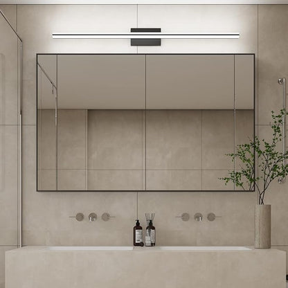 SOLFART Bathroom Lights Over Mirror Matte Black Dimmable Modern LED Vanity Lighting Fixtures 48 Inch 30W Bathroom Vanity Light