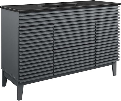 Modway Render 48" Single Bathroom Vanity in Gray Black