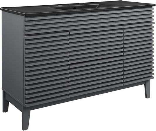 Modway Render 48" Single Bathroom Vanity in Gray Black