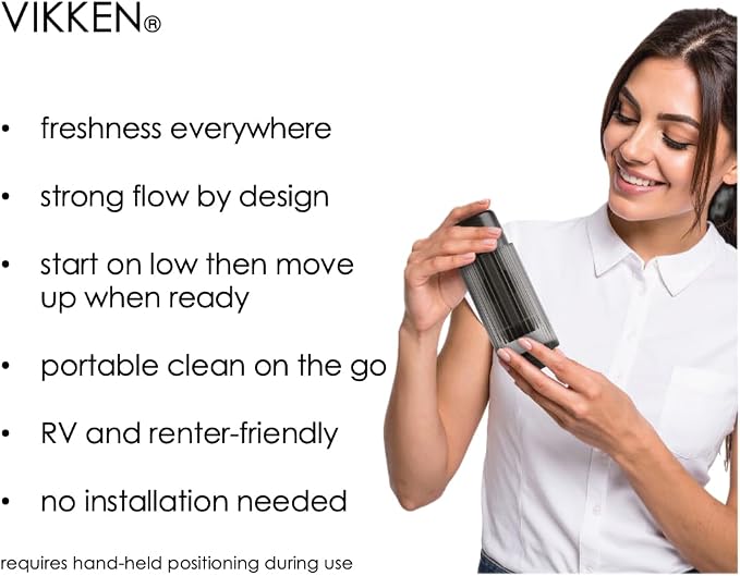 VIKKEN® Go+ Portable Travel Bidet Rechargeable, 300ml+250ml Ivory White | Handheld personal hygiene water jet, men and women; 3 pressure modes, long-press stop; 2 bottles, carry bag