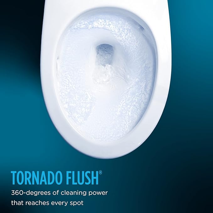 TOTO® Drake® WASHLET®+ Two-Piece Elongated 1.28 GPF TORNADO FLUSH® Toilet with S2 Bidet Seat, Cotton White - MW7763346CEG#01