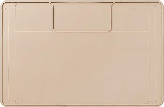 The Original Under Sink Mat - Silicone Waterproof mat, Trimmable, Easy to Clean, Kitchen cabinet liner, Under sink protector mats, Drip Tray with Lip - 34" x 22" or smaller - Beige