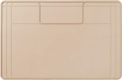 The Original Under Sink Mat - Silicone Waterproof mat, Trimmable, Easy to Clean, Kitchen cabinet liner, Under sink protector mats, Drip Tray with Lip - 34" x 22" or smaller - Beige