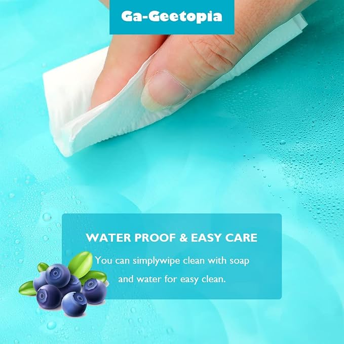 Ga-Geetopia EVA 3D Teal Pearl Water Cube Plastic Shower Curtain Liner - Premium Light Weight 72" x 72" Teal Bathroom Shower Showroom Curtain Liner with Rustproof Metal Gromments and Weighted Magnet