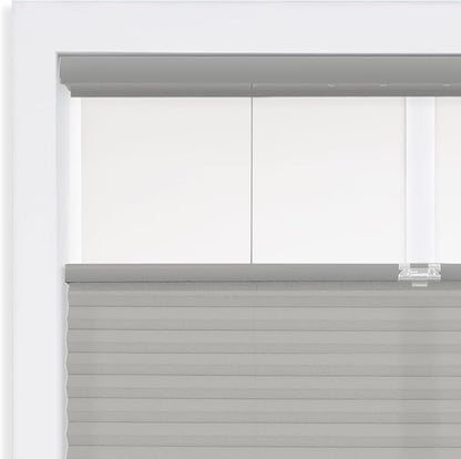 DEZ FURNISHINGS Cordless 1" Light Filtering Top Down Bottom Up Cellular Shade, 34"W x 72"H, Gray Cloud