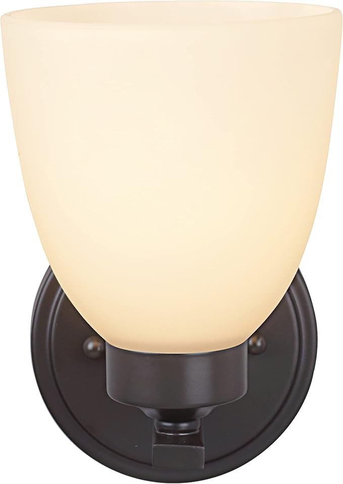 Aspen Creative 62202-2, One-Light Metal Bathroom Vanity Wall Light Fixture, 5" Wide, Transitional Design in Oil Rubbed Bronze, 1