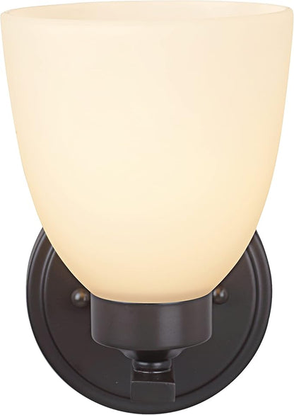 Aspen Creative 62202-2, One-Light Metal Bathroom Vanity Wall Light Fixture, 5" Wide, Transitional Design in Oil Rubbed Bronze, 1