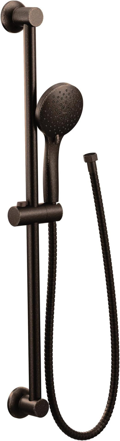 Moen Oil Rubbed Bronze Eco-Performance 5-Function Handheld Removable Shower Head, Adjustable 30-Inch Slide Bar and 69-Inch Long Hose, 3558EPORB