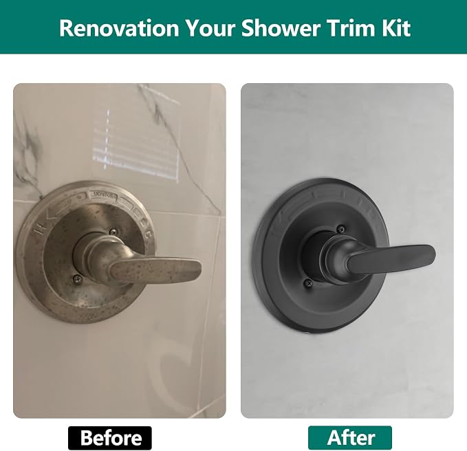 Shower Trim Kit Compatible with 1300/1400 Series, 1 Handle, Long Sleeve (Valve& Catridge Not Inclued), Matte Black